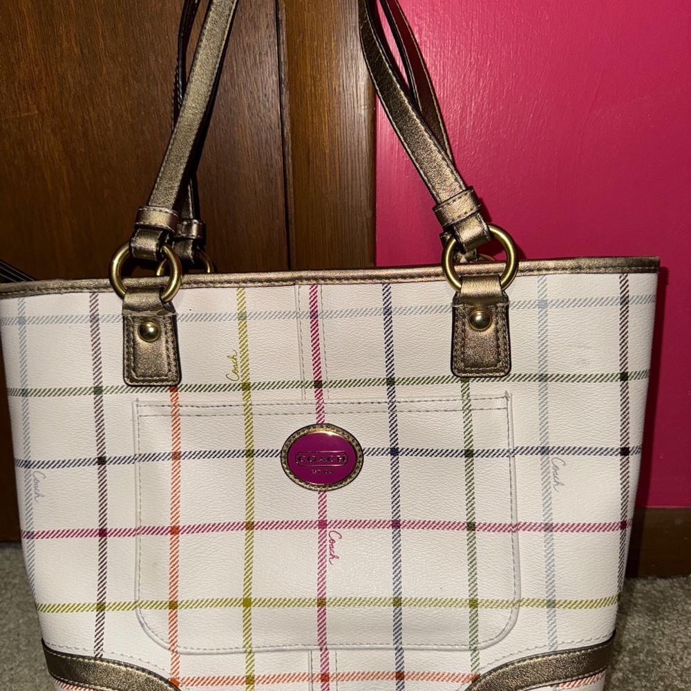 Coach Peyton Tattersal Tote